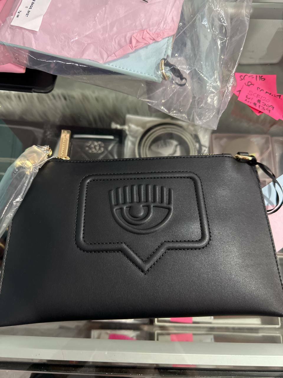 [S] CHIARA FERRAGNI ZS517899 EYELIKE WOMEN'S SHOULDER BAG CLUTCH BAG, BLACK, 8052672318725 (SCF122)