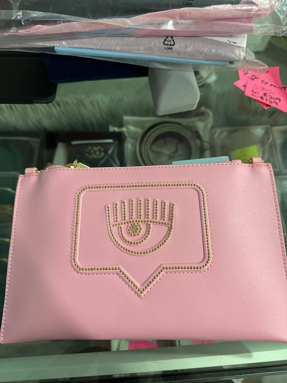 [S] CHIARA FERRAGNI ZS518PL8 EYE-LIKE WOMEN'S SHOULDER BAG CLUTCH BAG, PINK, 8052672319166 (SCF123)