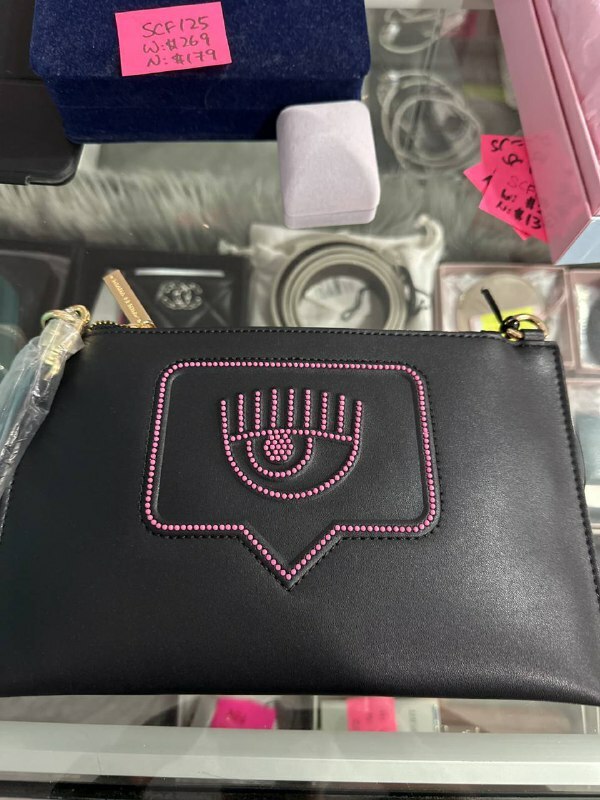 [S] CHIARA FERRAGNI ZS518N74 EYE-LIKE WOMEN'S SHOULDER BAG CLUTCH BAG, BLACK, 8052672319159 (SCF125)