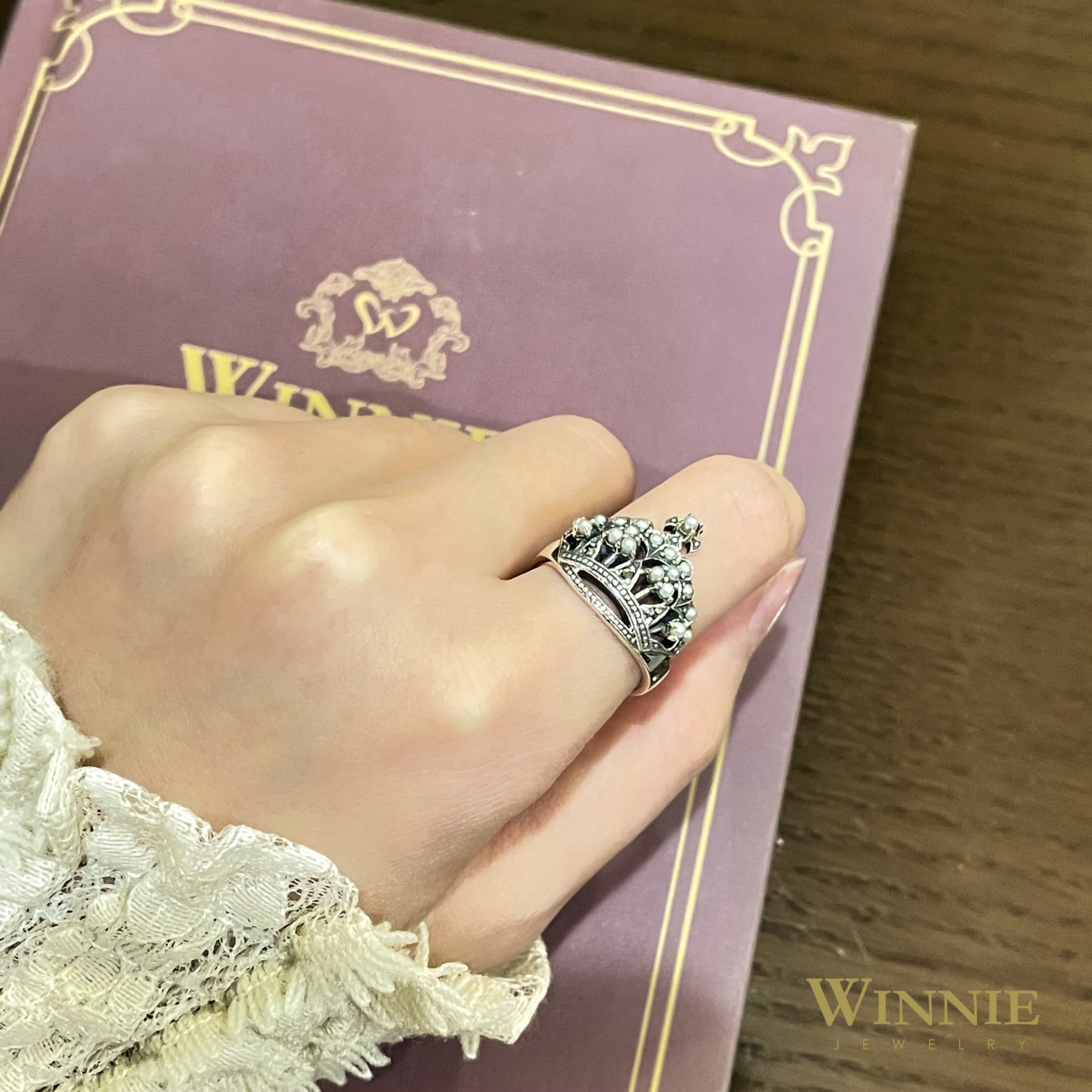 皇冠小米珠戒指 SOP0716