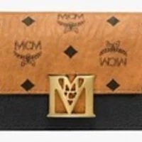 [S] MCM Travia Visetos 3 Fold Wallet (Small), Black, MYSAALM01BK001 (SMCM24)