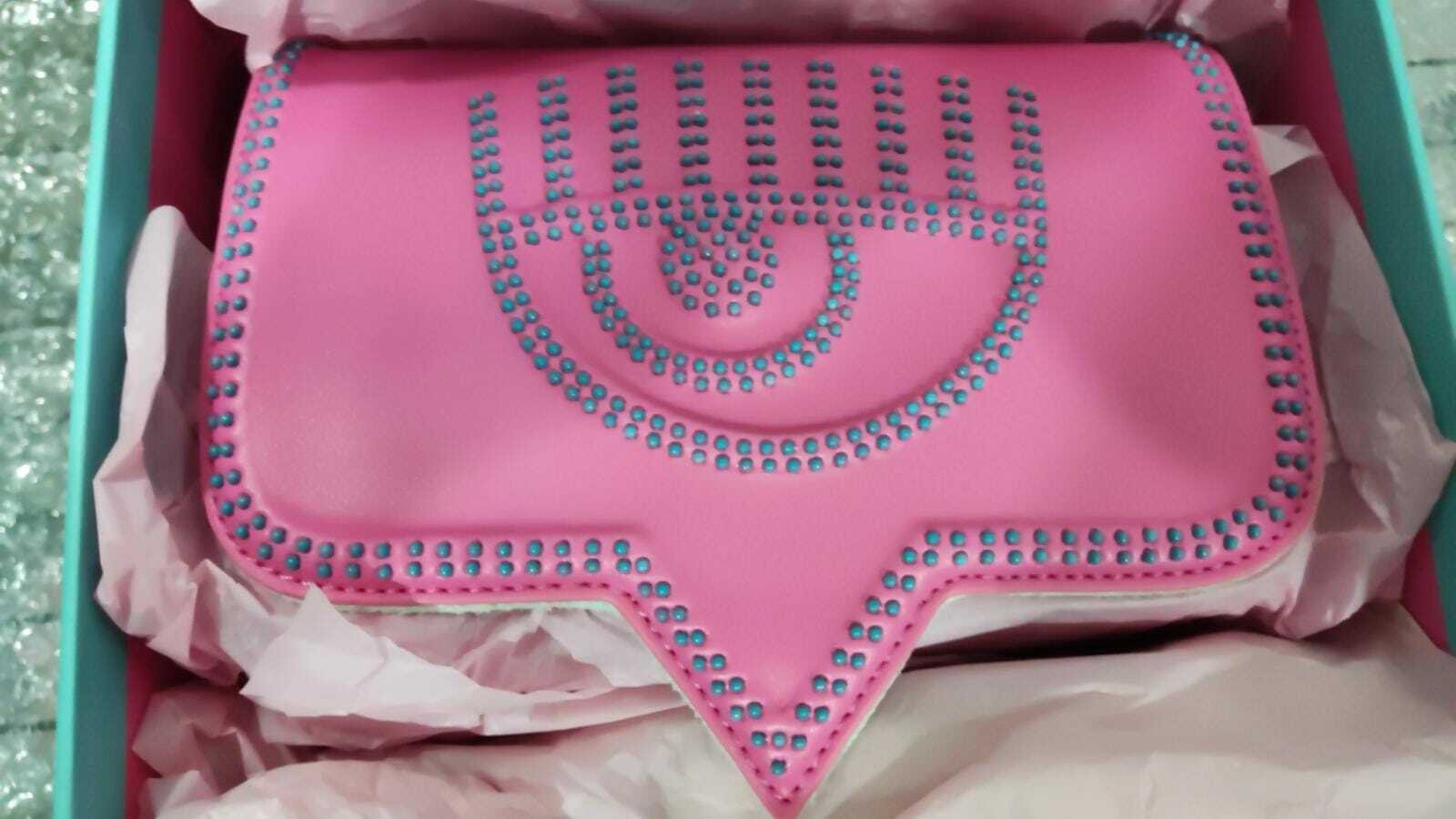 [S] CHIARA FERRAGNI ZS518PL7 EYELIKE BAGS STUDS PU,PINK/LIGHT GREEN, 8052672296849 (SCF140)