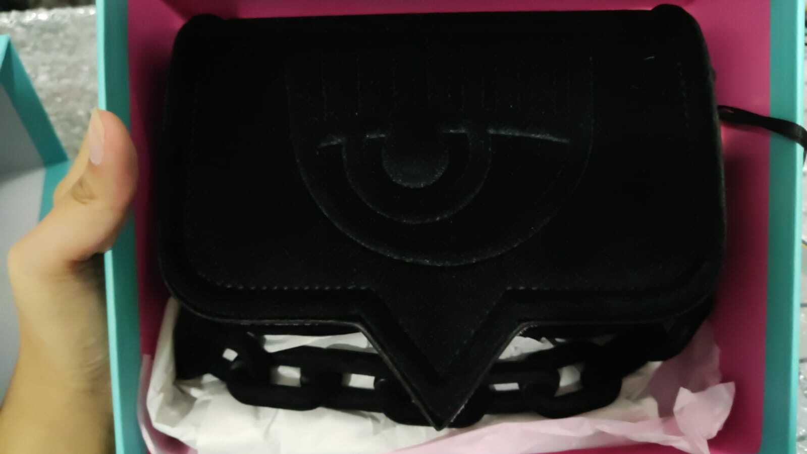 [S] CHIARA FERRAGNI ZS520899 VELVET EYELIKE BAGS,BLACK, 8052672318916 (SCF143)