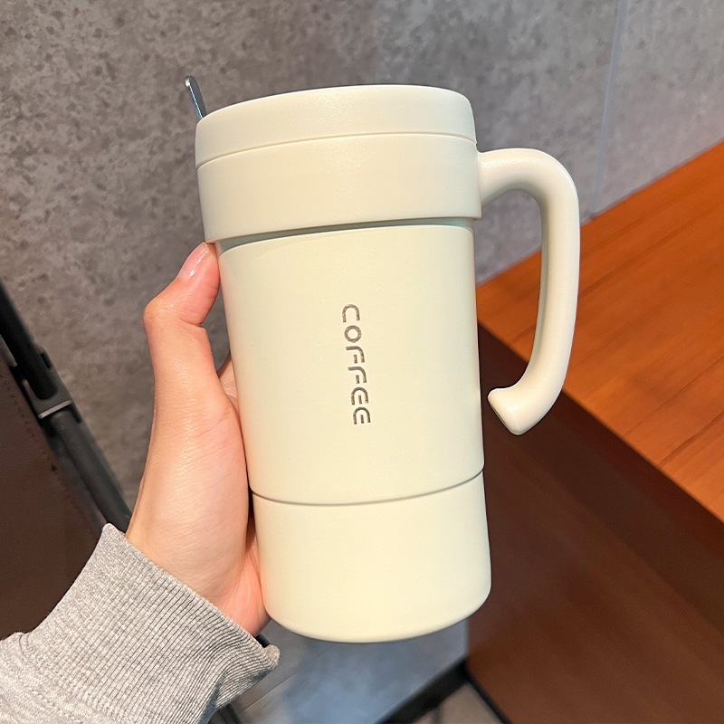 《1284》coffee高質感霧面把手咖啡杯580ml