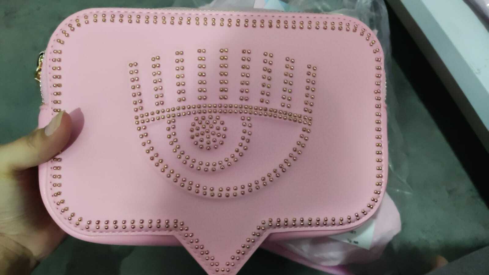 [S] CHIARA FERRAGNI ZS518PL8 EYELIKE BAGS STUDS PU,PINK/GOLD, 8052672319098 (SCF146)