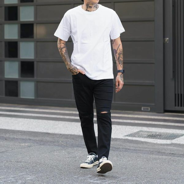 SL 暗黑雙膝刀割牛王 彈力牛仔褲 (008)