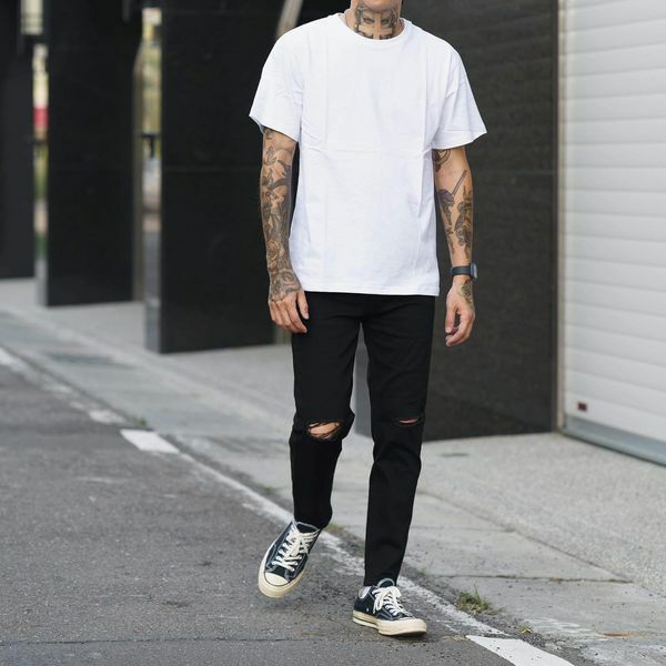 SL 暗黑雙膝刀割牛王 彈力牛仔褲 (008)