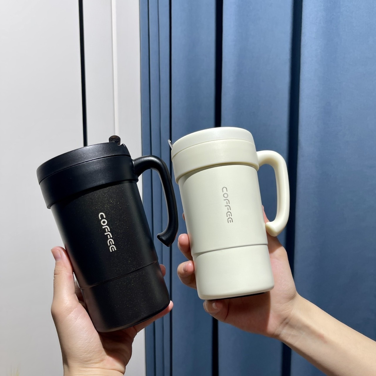 《1284》coffee高質感霧面把手咖啡杯580ml