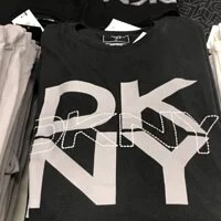 [S] DKNY SQUARE STACK LOGO SHORT SLEEVE T-SHIRT,BLACK, M1210006-BLK (SD272)