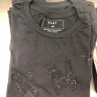 [S] DKNY TEE SHIRT WITH BLING LOGO,BLACK, B2101914-BLK (SD273)