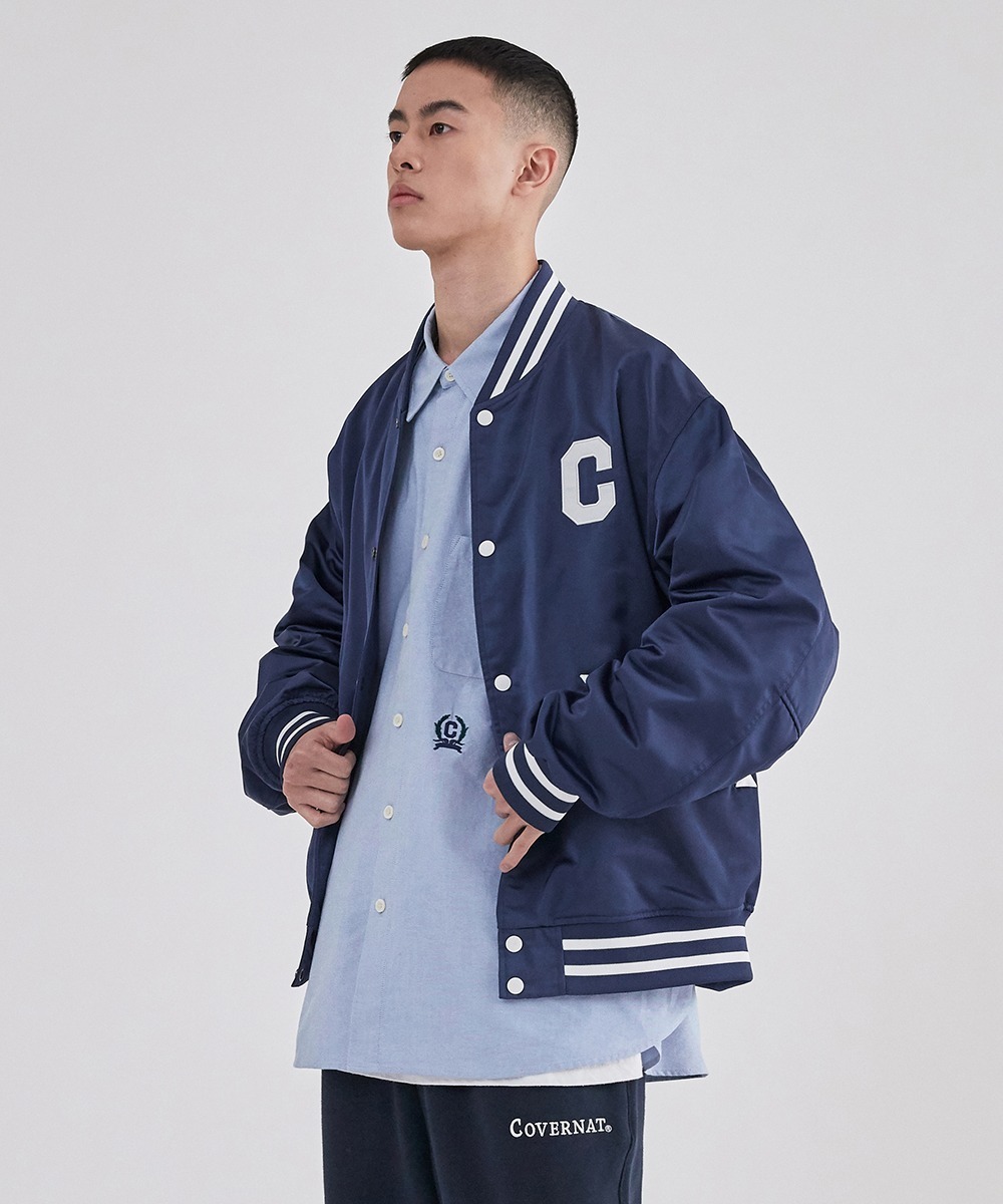 COVERNAT C-LOGO 棒球外套 夾克外套 海軍藍