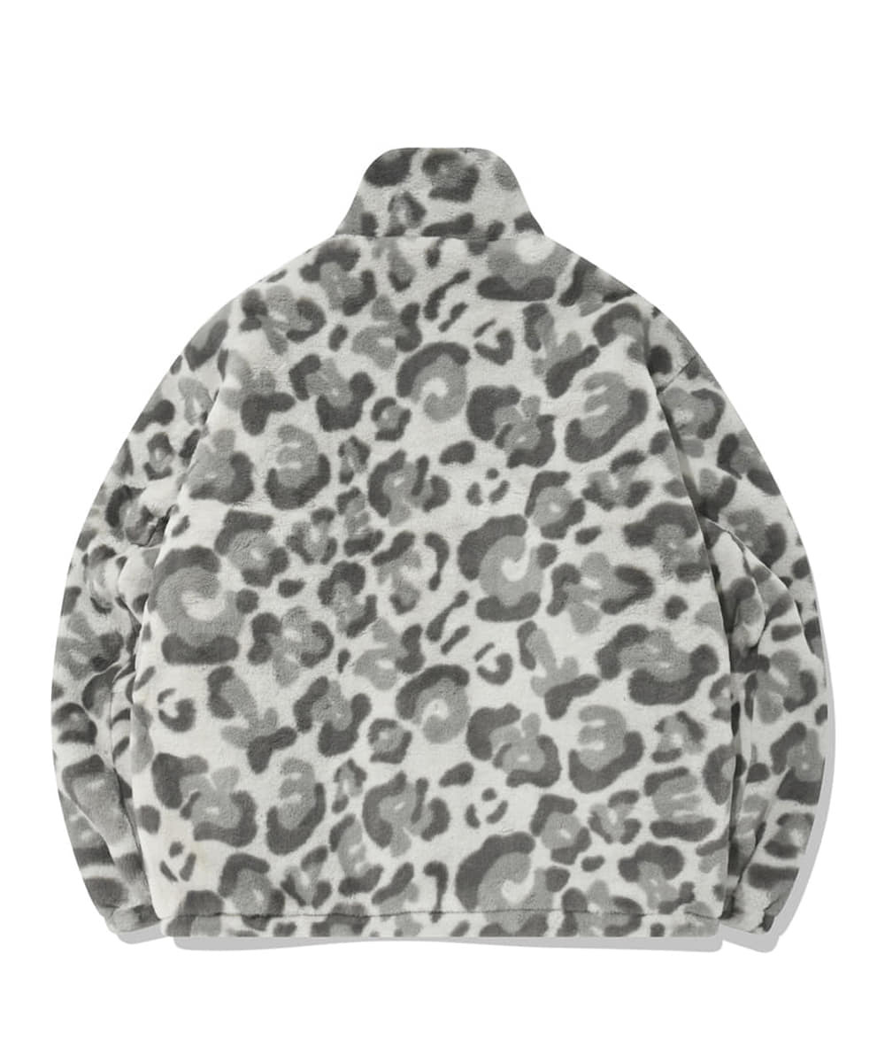 COVERNAT 豹紋拉鍊夾克 外套 灰色