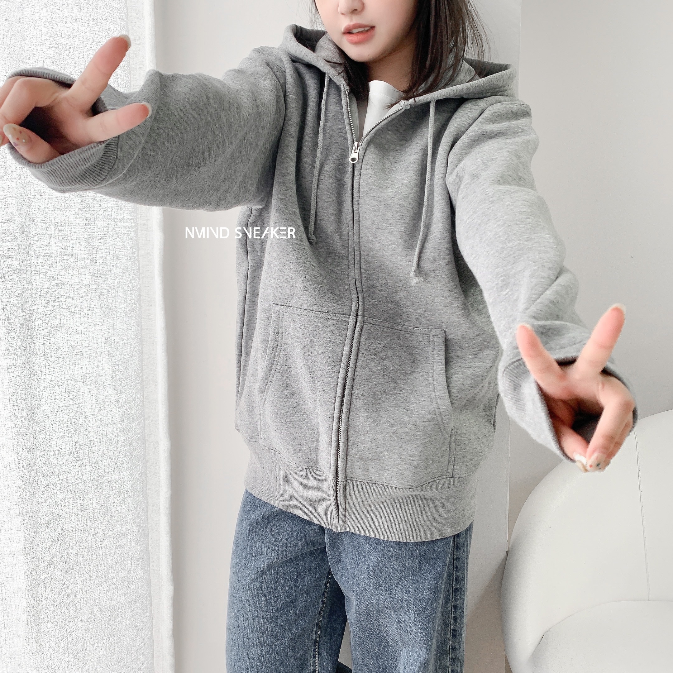 United Athle UA 連帽拉鍊外套 灰色(3562001-714)