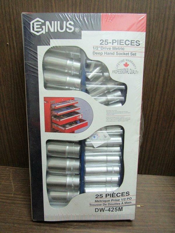 ＊中崙五金【附發票】加拿大GENIUS 專業級 25mm 4分加長型 (單顆出售) 手動套筒組 手動套筒 6角套筒