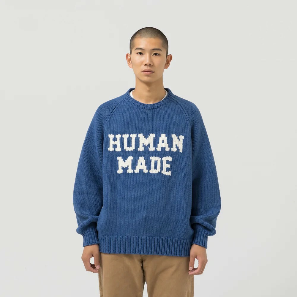 HUMAN MADE RABBIT RAGLAN KNIT SWEATER 字體大兔子針織毛衣寬鬆