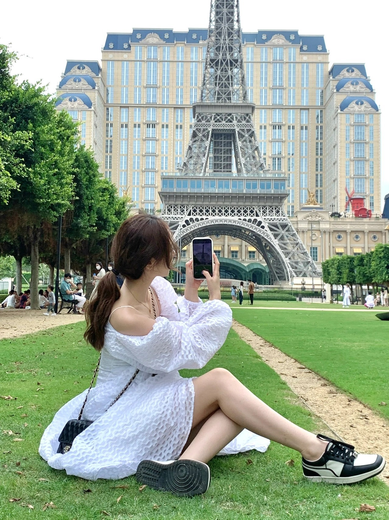 特殊波紋面料 V領洋裝+短外搭(2件組)