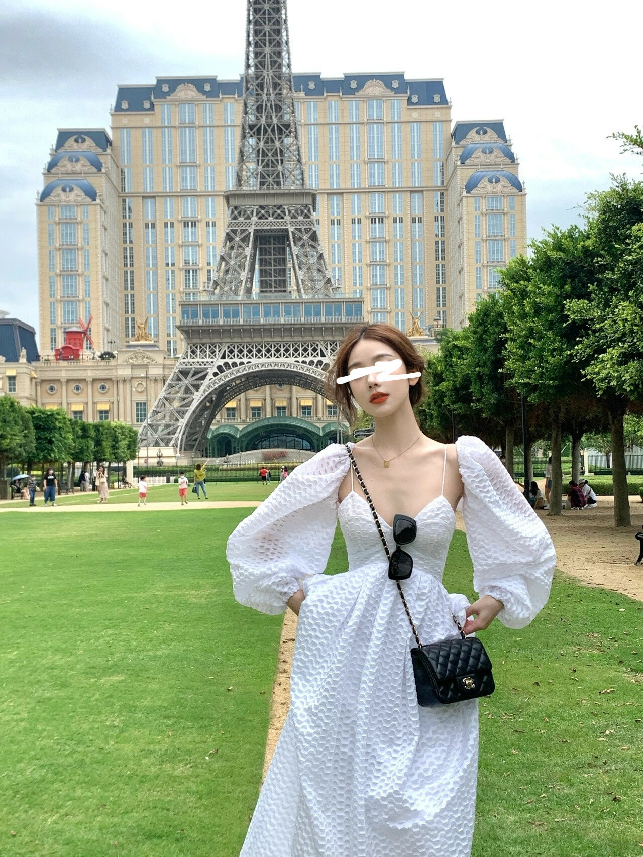 特殊波紋面料 V領洋裝+短外搭(2件組)