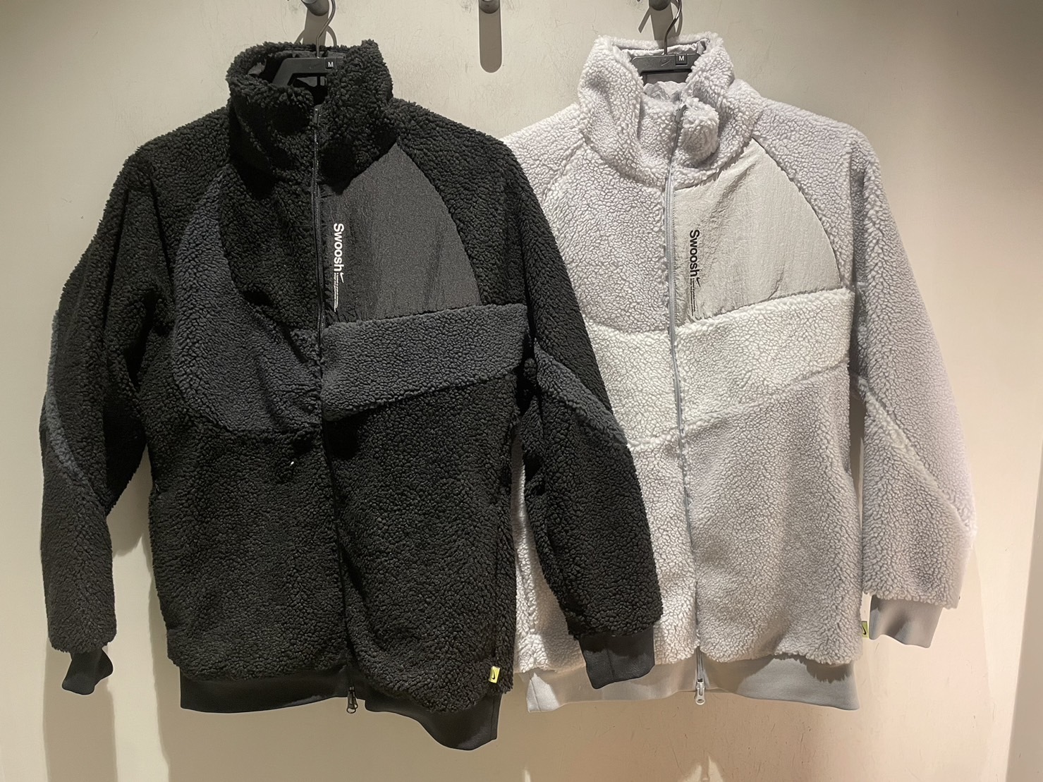 Nike Nsw Swoosh JKT 淺灰藍 羊羔毛雙面穿大勾 毛毛外套（FB1910-012)( FB1910-0125)