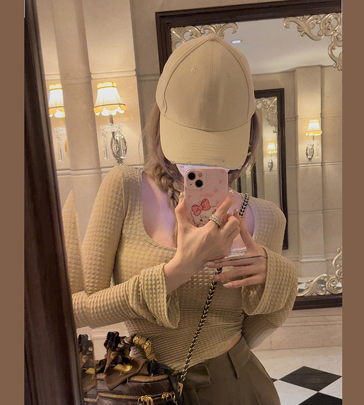 方領喇叭袖 薄上衣(粉橘/黑/奶茶/咖)