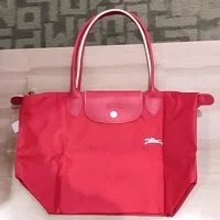 [S] LONGCHAMP LE PLIAGE L1899619P20 CLUB SMALL LONG HANDLE BAG,RED/WHITE, 3597921718956 (SLC95)