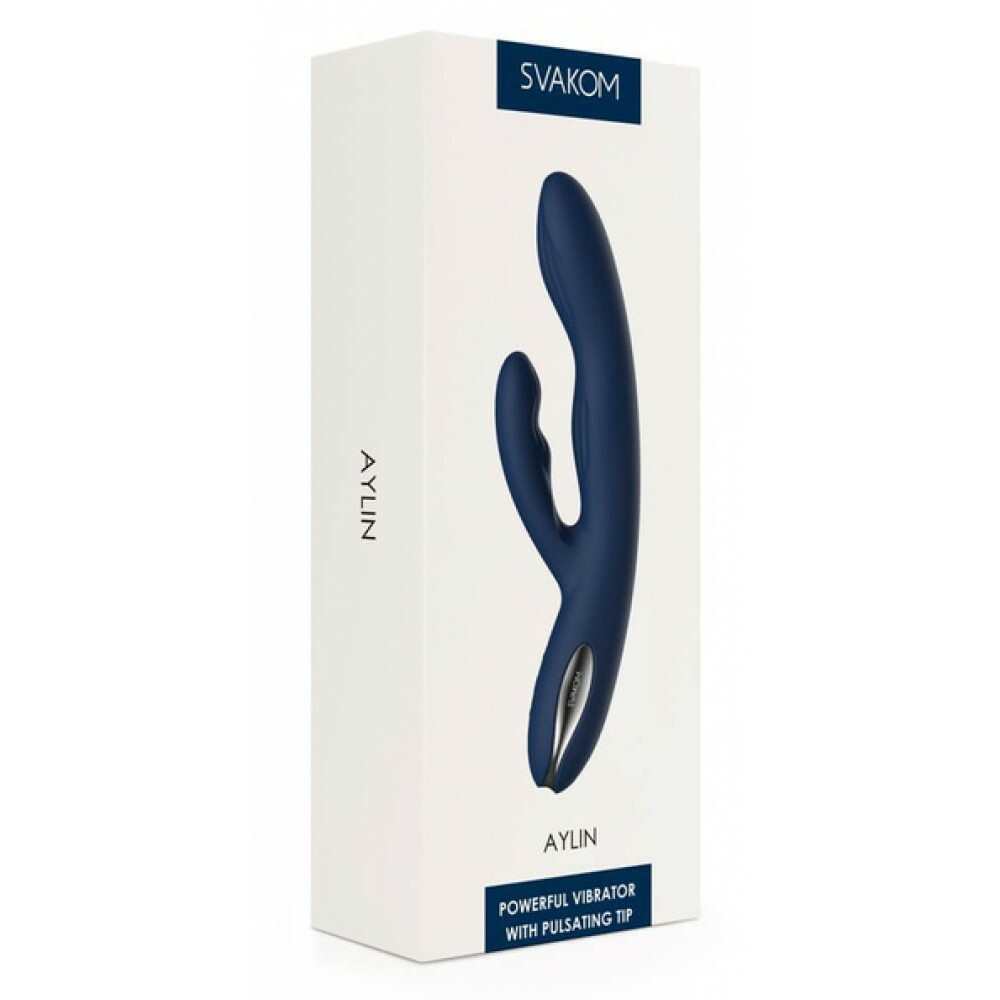 SVAKOM AYLIN Powerful Rabbit Vibrator With Pulsating Tip Dark Blue