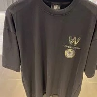 [S] LIFEWORK SIMPLE DOUBLE LOGO SHORT SLEEVE T-SHIRT,BLACK, LW222TS42240 (SLW137)
