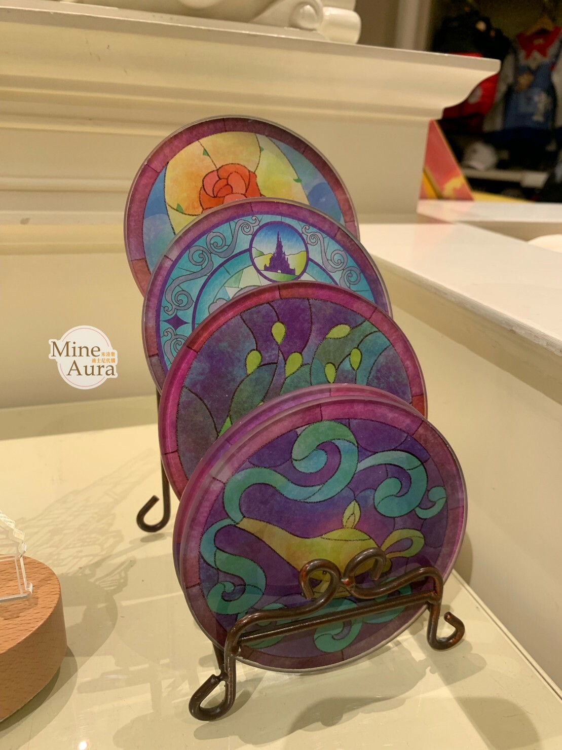 奇妙夢想城堡 公主系列 Princess Line 馬賽克 圖案 杯墊 5入組 -香港迪士尼樂園