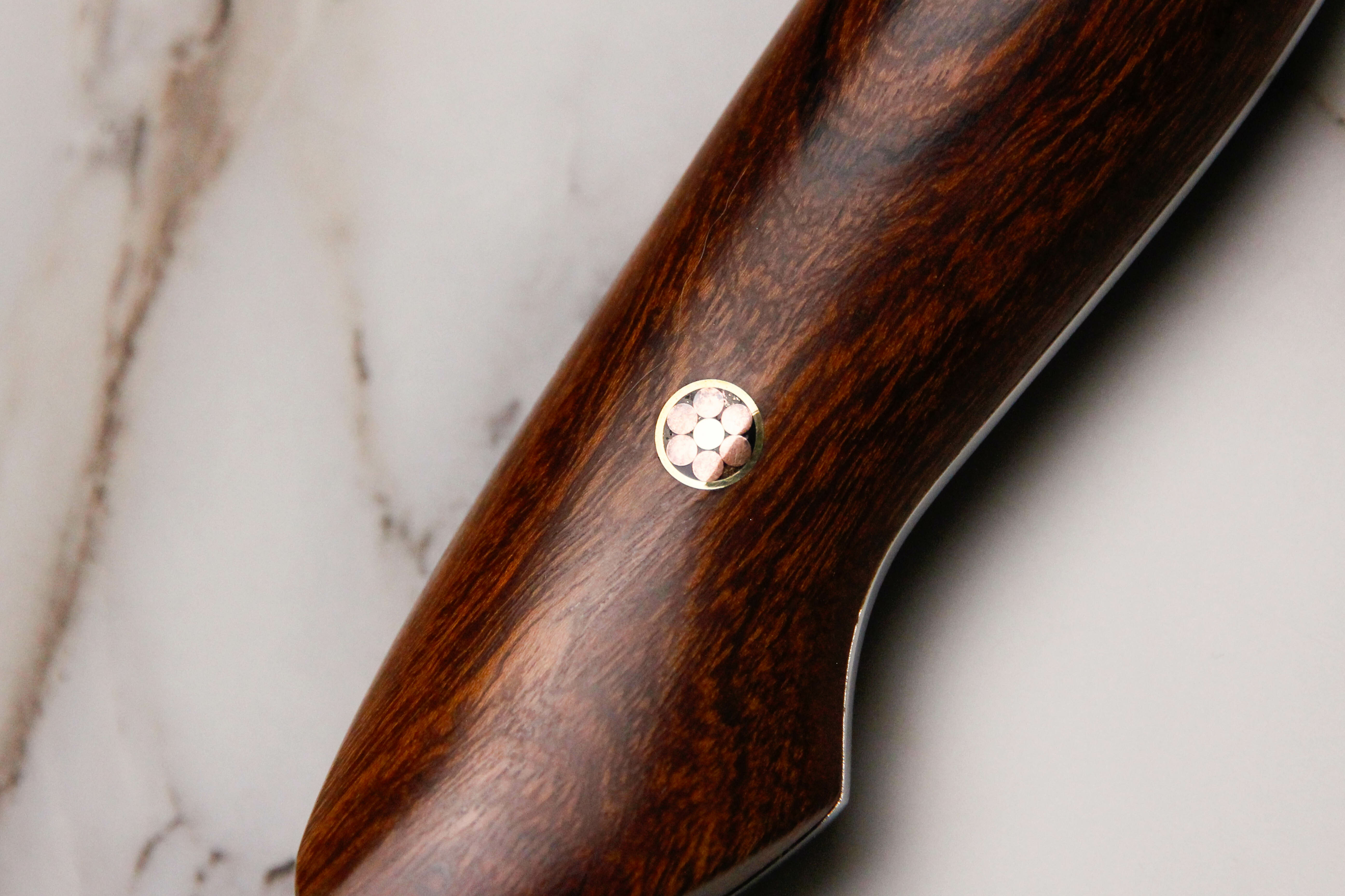 田中誠貴R2粉末鋼黑染大馬士革紋牛刀270mm 沙木鐵木洋柄