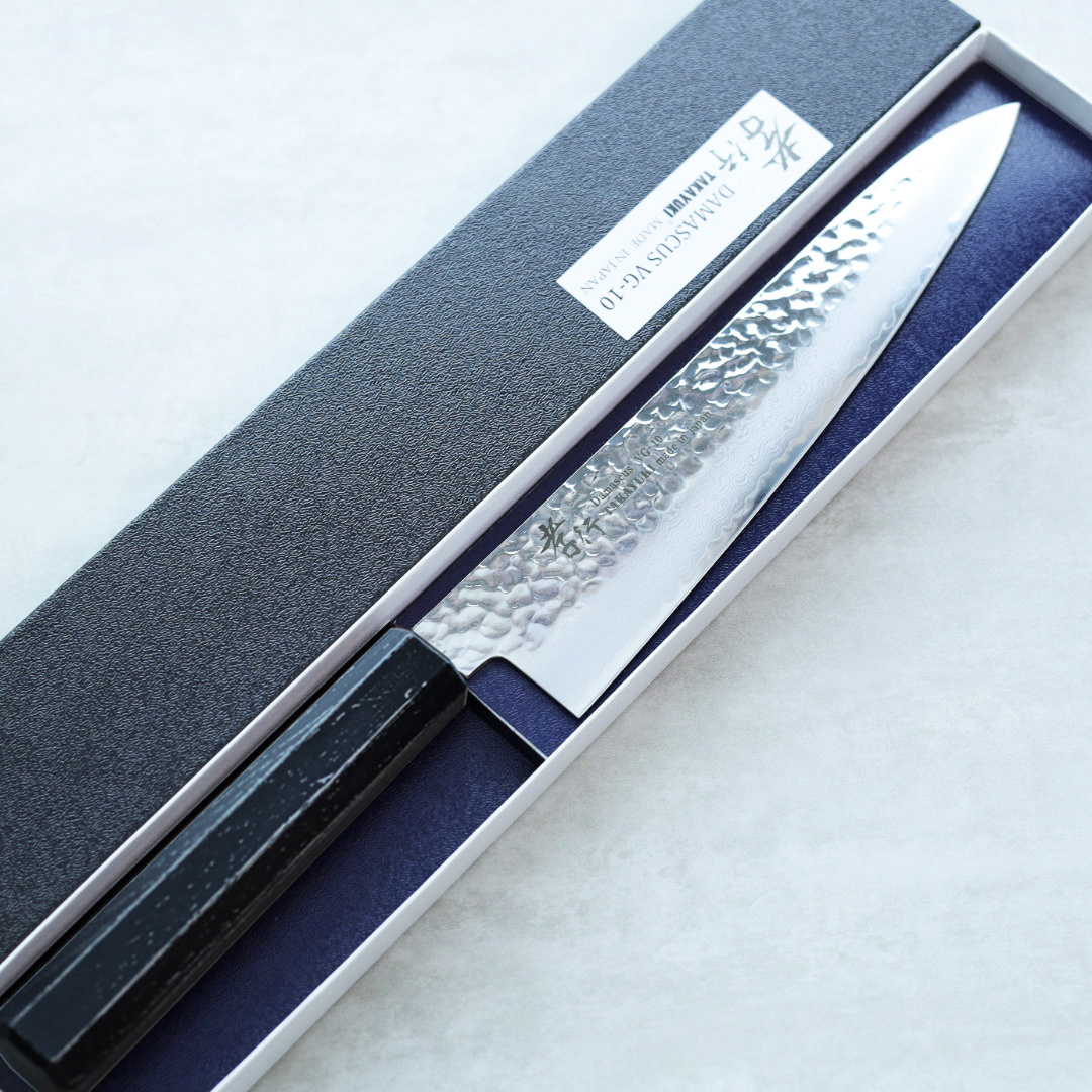 堺孝行 和牛刀 210mm VG10鋼 黑檀七彩柄 33層鎚目大馬士革