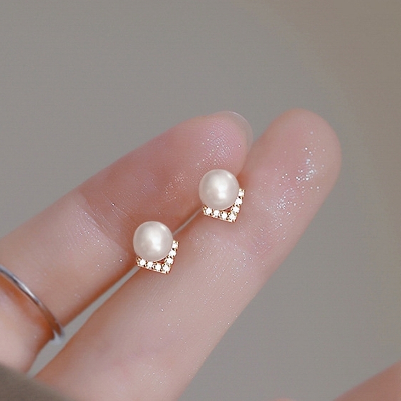 綴珠V鑽迷你耳環