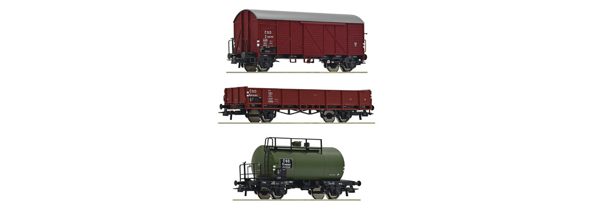 Roco 76018 HO scale 3 piece set: Goods train, CSD