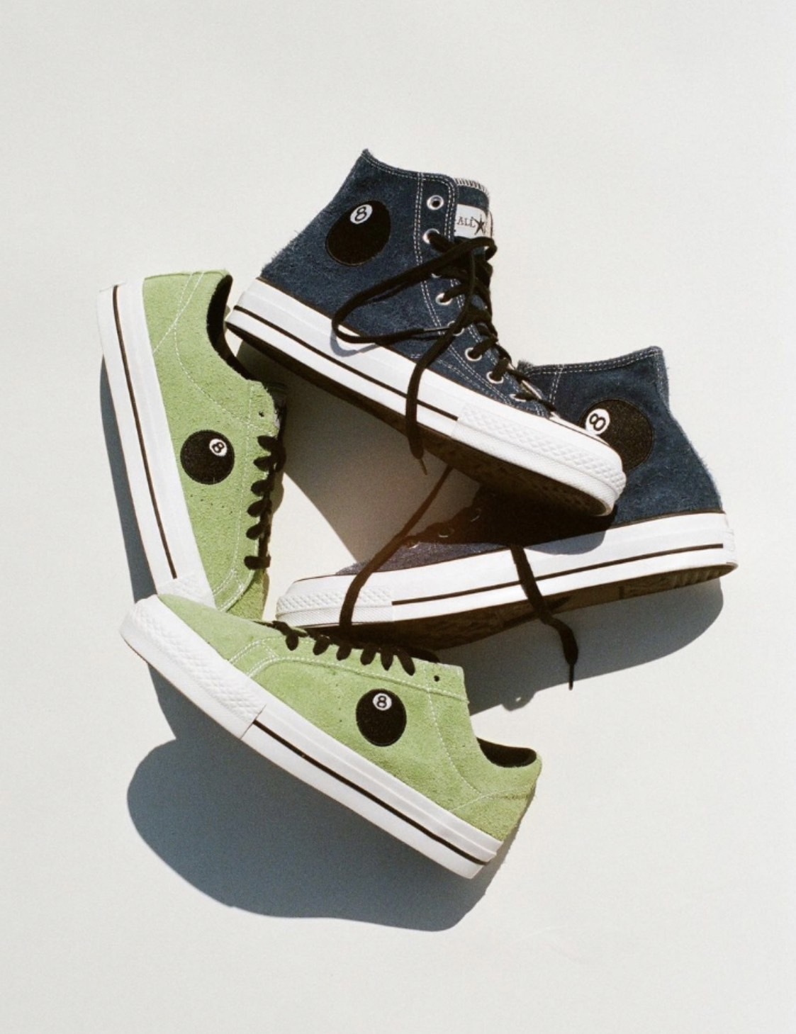 Stussy × Converse One Star /1970 聯名限定 經典8號球 綠黑低筒 藍高筒 男女同款