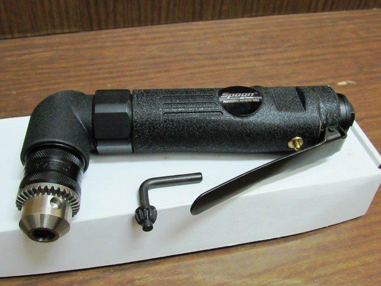 ＊中崙五金【附發票+出清品】專業高品質 SPOON 3/8" L型正逆轉氣鑽 氣動鑽 SP-127 品質保證 優惠特價中