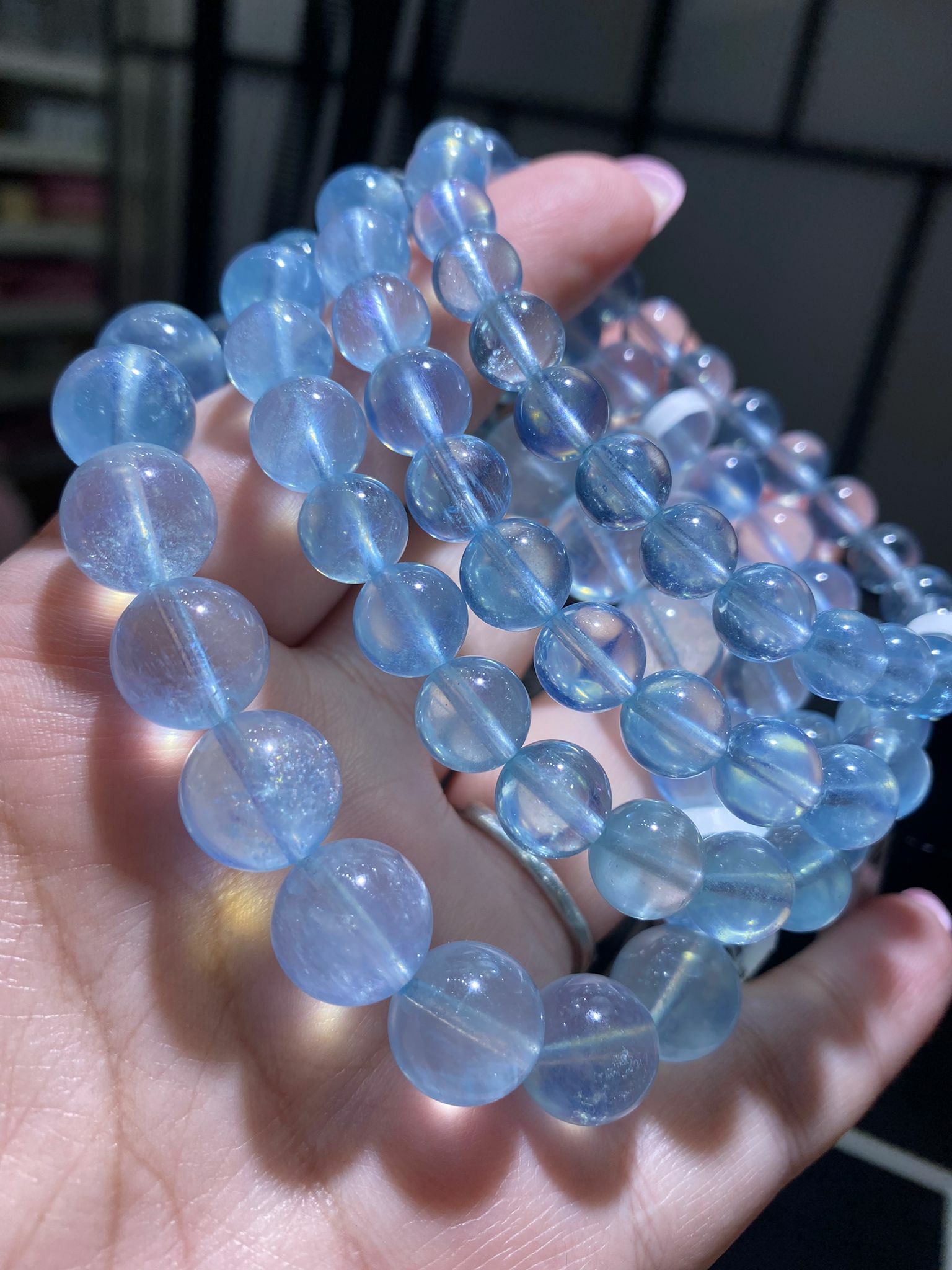 原礦海藍寶手串