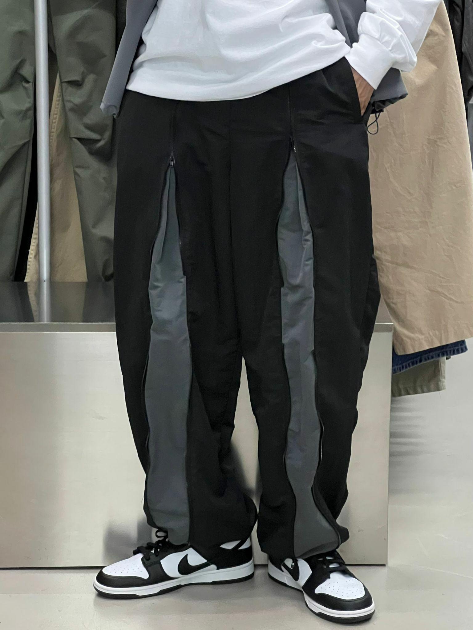 拉鍊可束腳鬆身褲 P2102