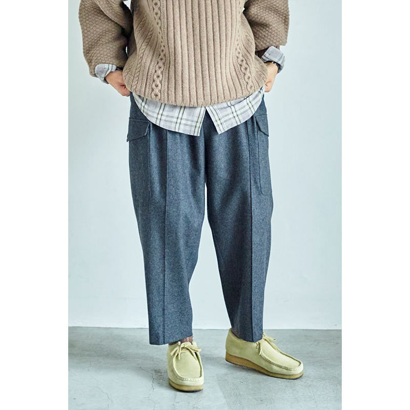 SAYATOMO 2-Tack Flannel Cargo Pants Grey