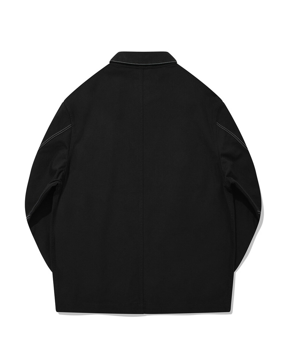 COVERNAT 棉質 口袋 外套 夾克 黑色