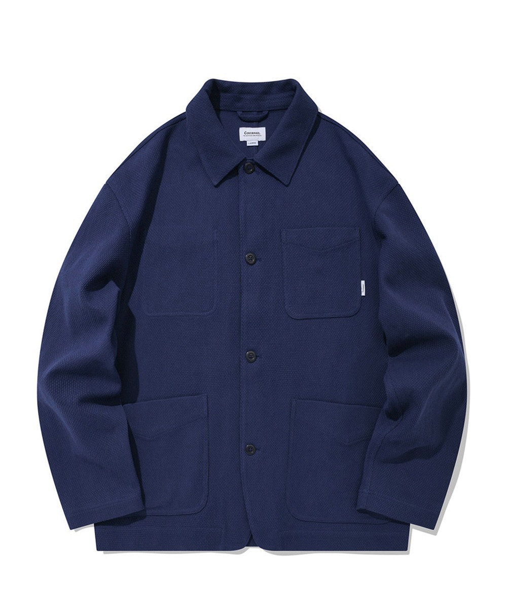 COVERNAT 棉質 口袋 外套 夾克 藍色