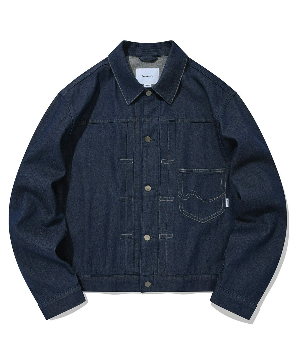 COVERNAT 縫線牛仔外套 夾克 藍色