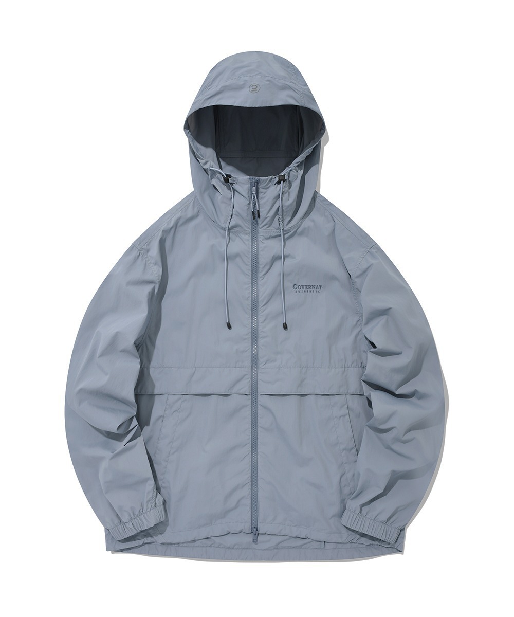 COVERNAT 可收納 風衣 外套 夾克 淺藍色