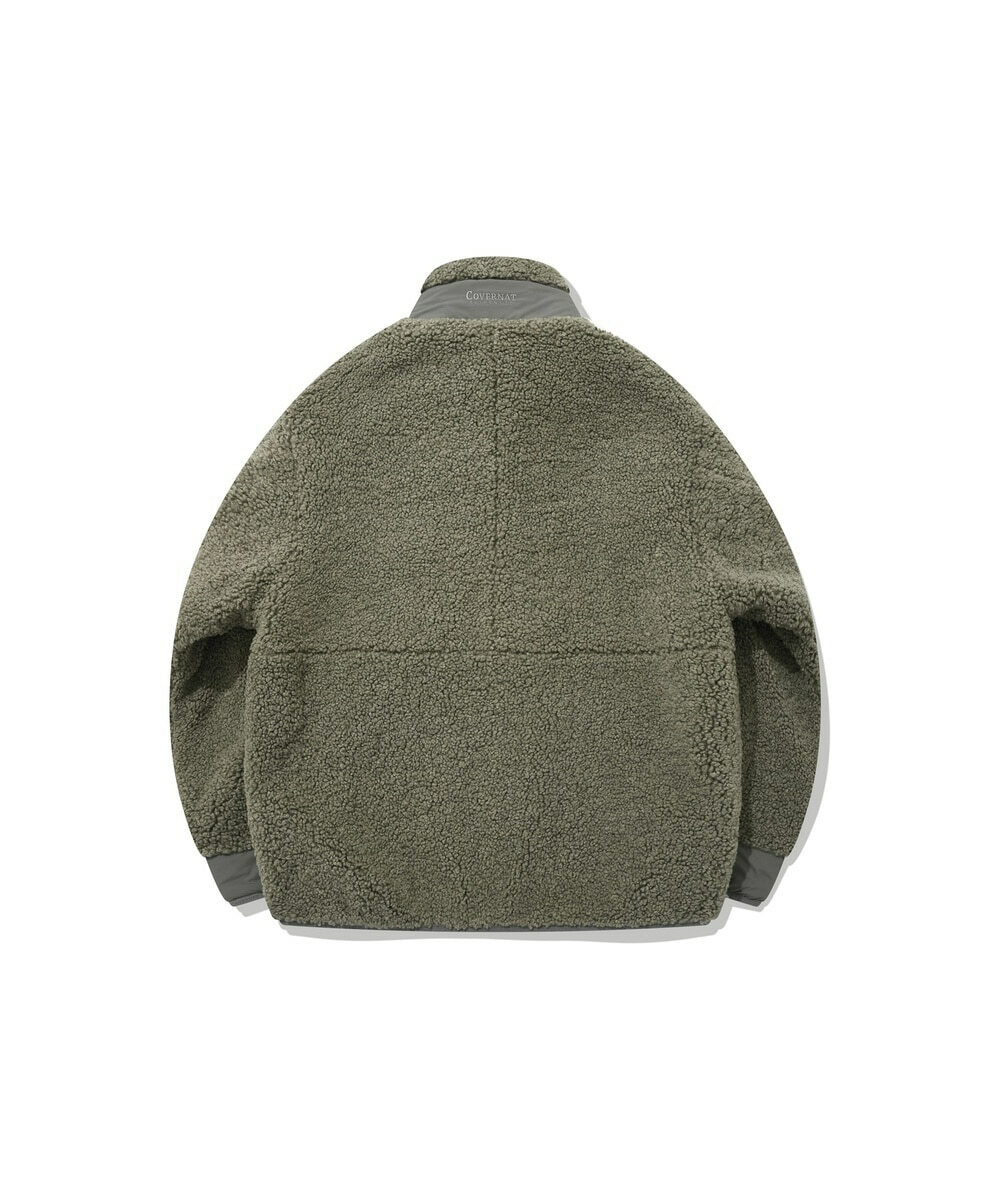 COVERNAT 抓絨拉鍊 外套 夾克 橄欖色