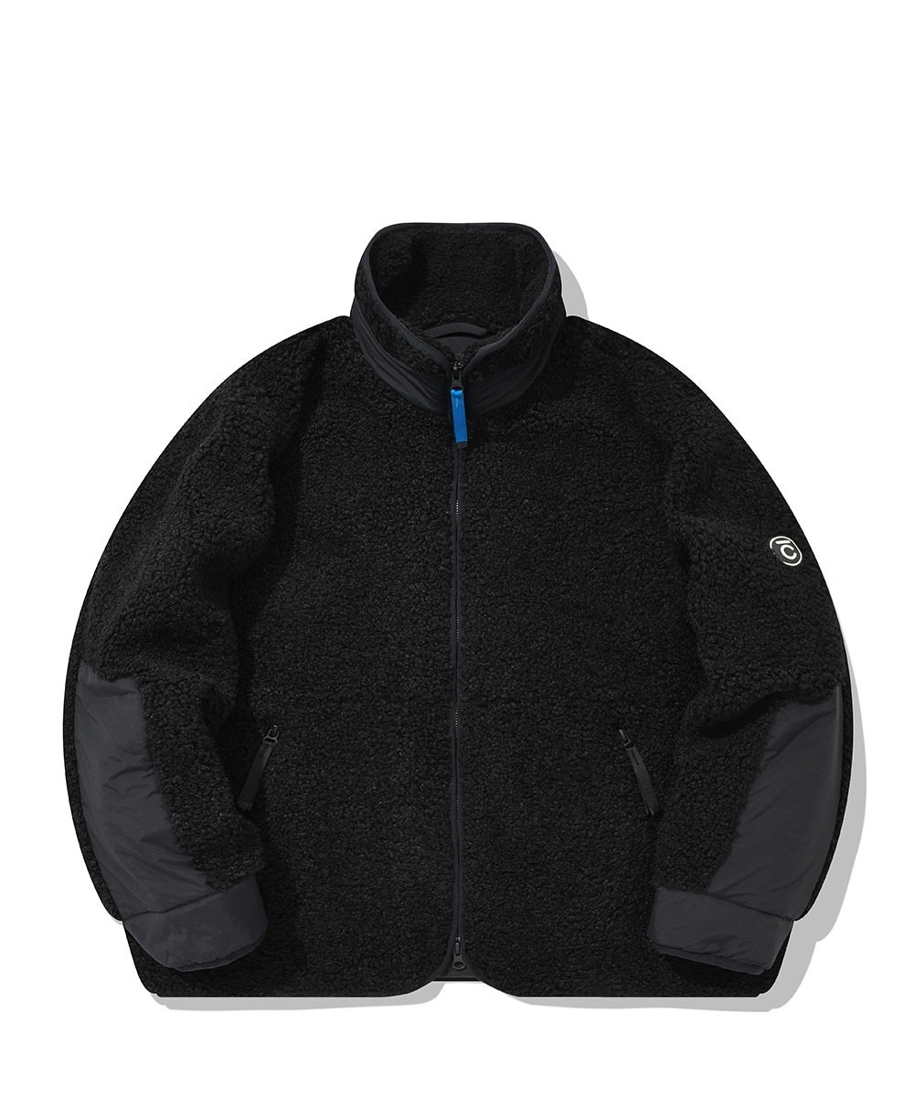 COVERNAT 抓絨拉鍊 外套 夾克 黑色