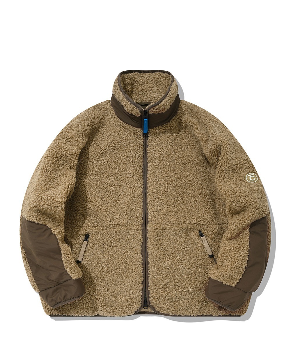 COVERNAT 抓絨拉鍊 外套 夾克 咖色