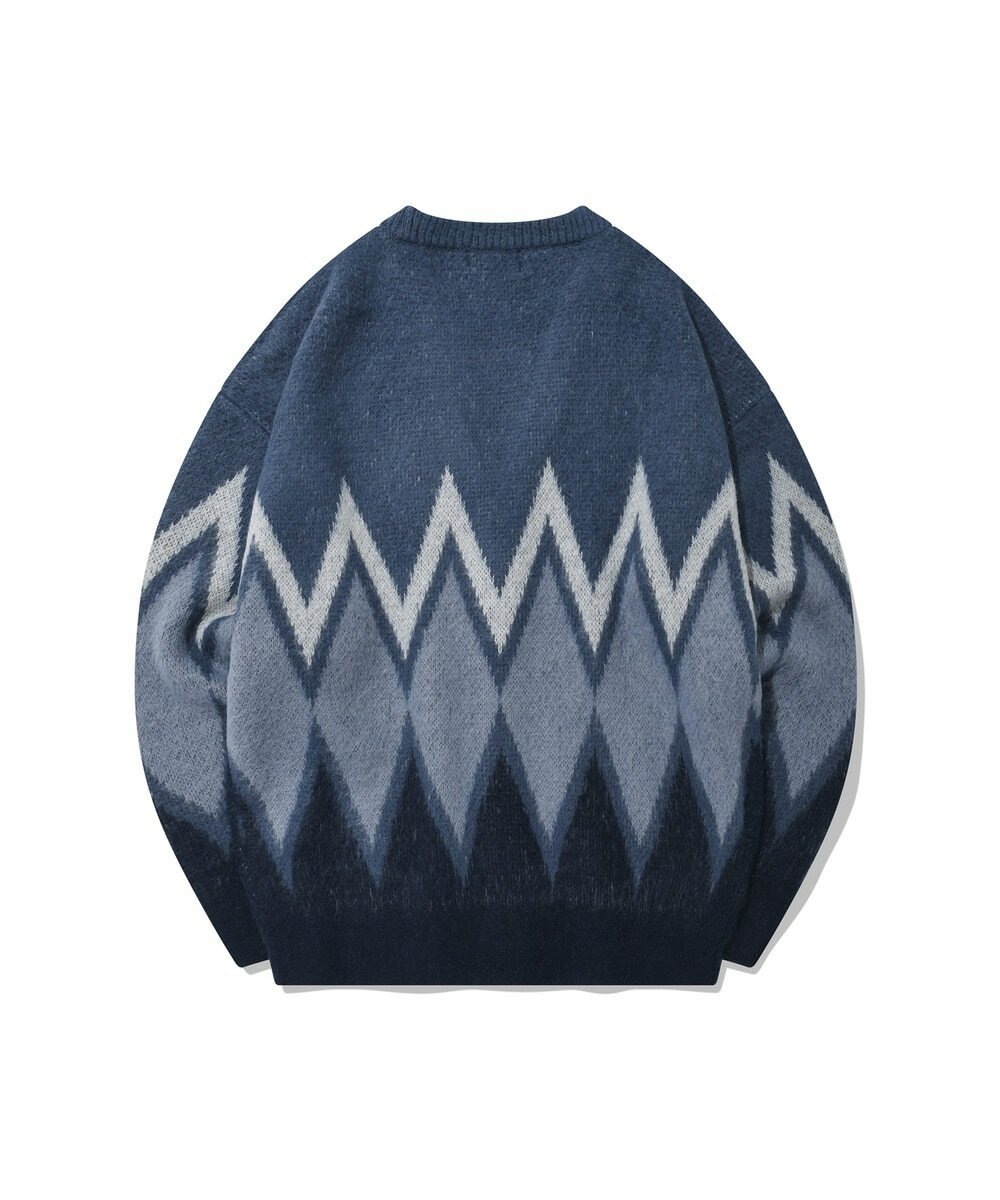 COVERNAT 菱形圖騰 毛衣 針織衫 海軍藍