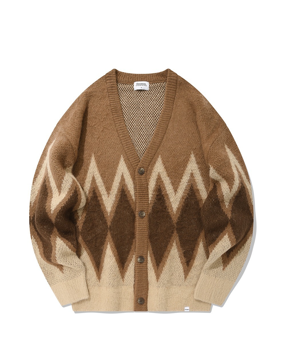 COVERNAT 菱形圖騰 毛衣 針織衫 棕色