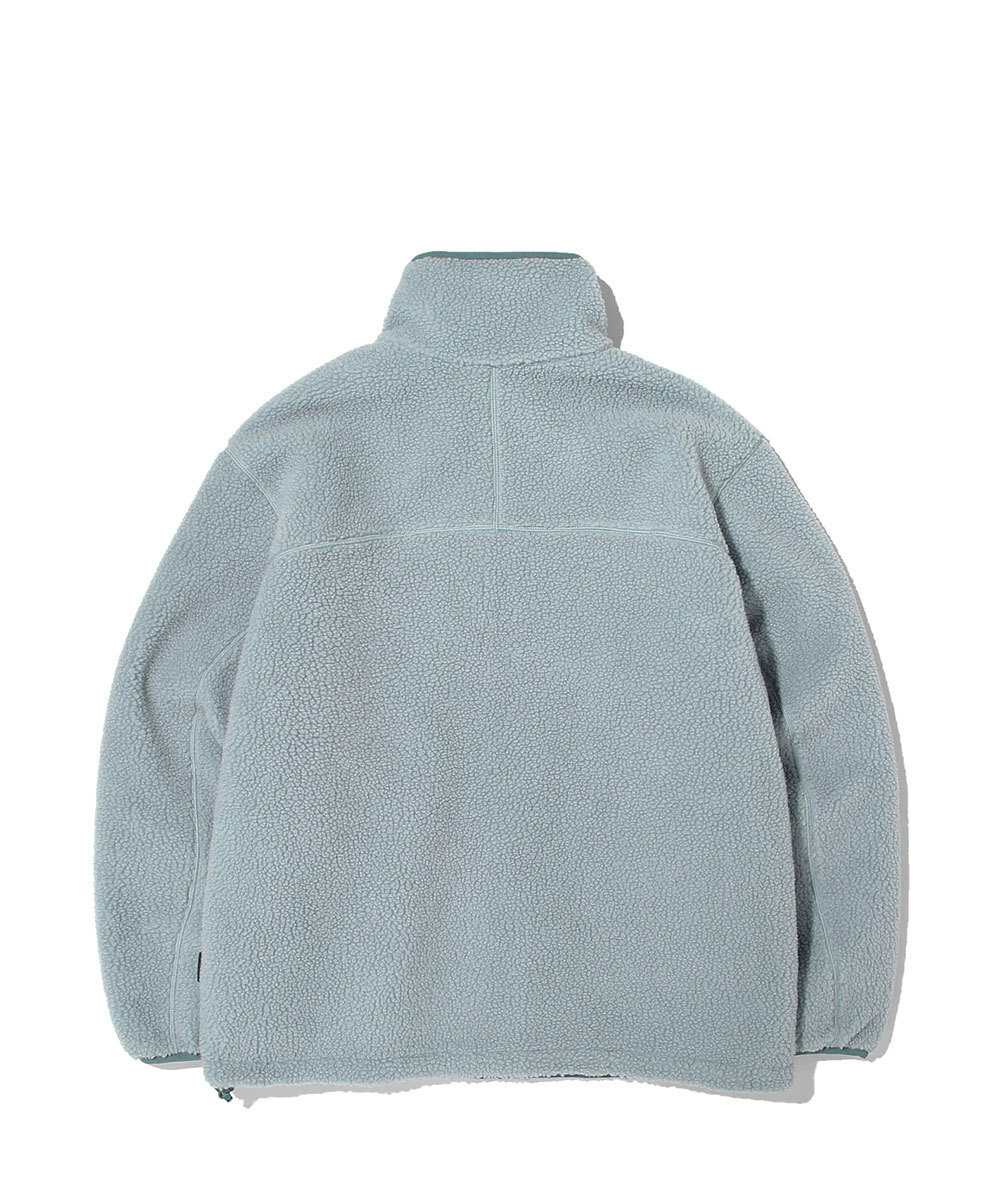 COVERNAT 雙面 無帽 羊羔絨 外套 夾克 尾草灰/藍色