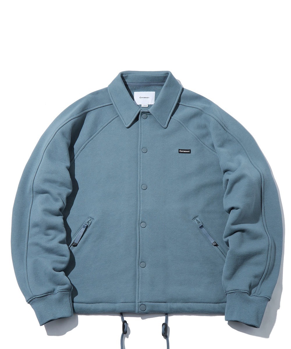 COVERNAT 舒適 微領 夾克外套 鼠尾草綠色