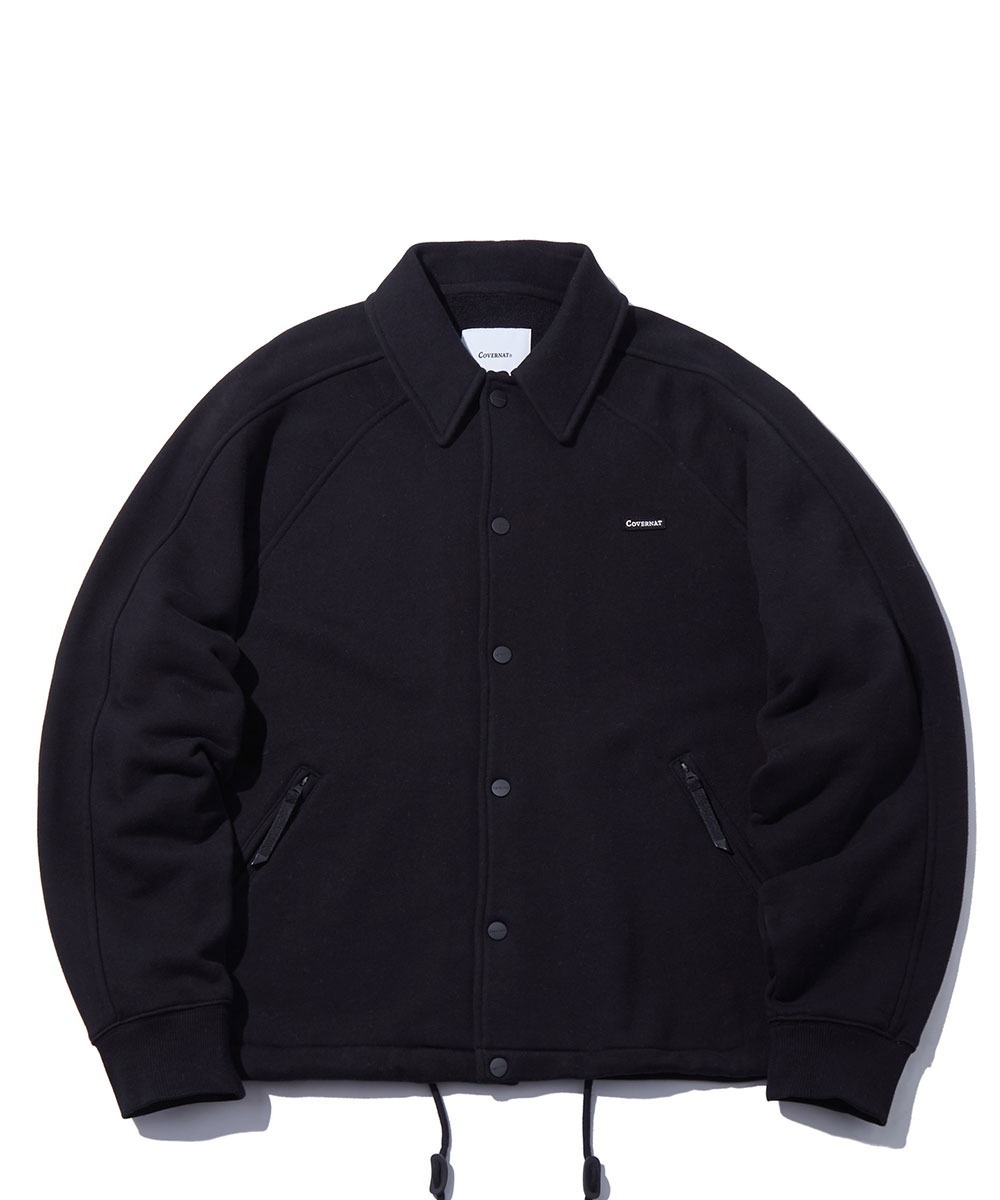 COVERNAT 舒適 微領 夾克外套 黑色