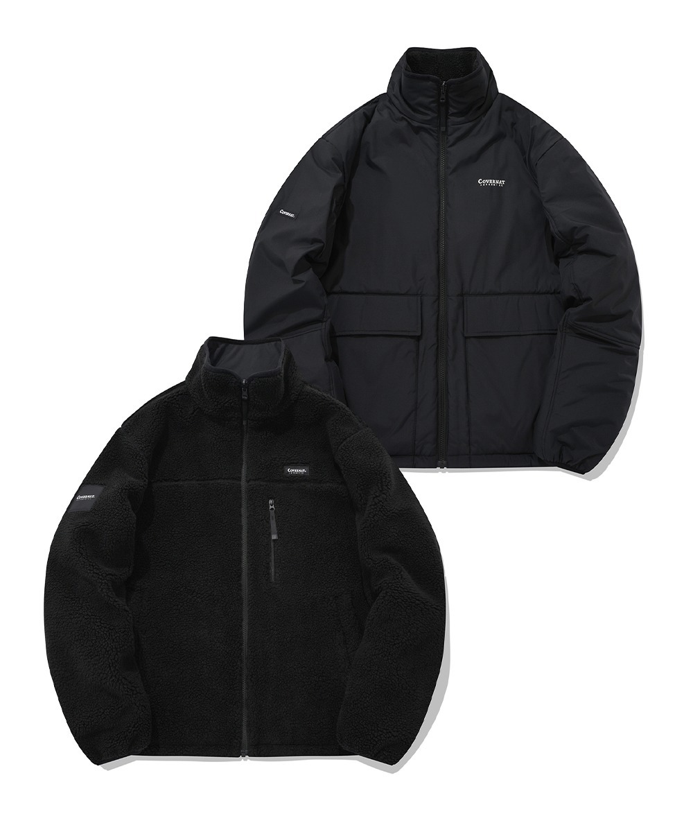 COVERNAT 雙面 羊羔絨 夾克 外套 黑色