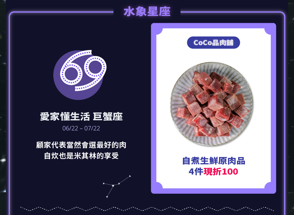 生鮮肉任選四件折100元